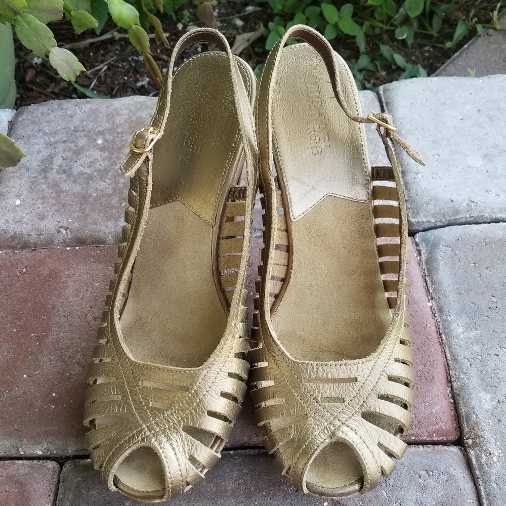 Michael Kors Strappy Peep Toe Heels Size 8.5